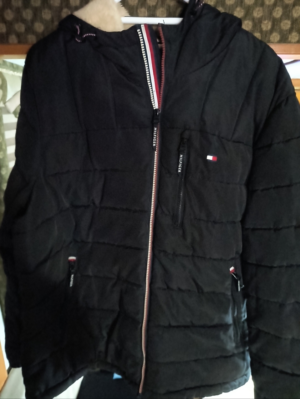 Tommy Hilfiger Black Quilted Hooded Puffer Jacket